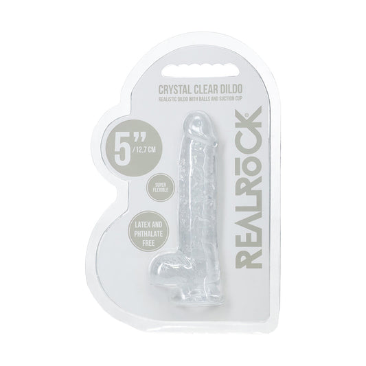 SHOTS - REALROCK REALISTIC 5 IN. DILDO WITH BALLS CLEAR