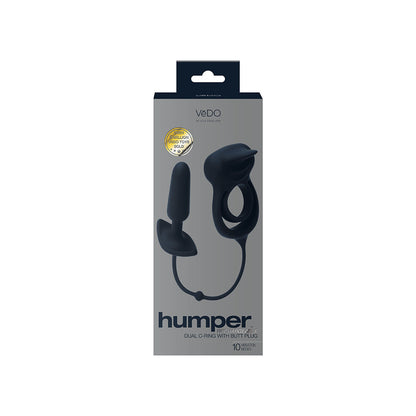 VEDO - HUMPER RECHARGEABLE DUAL C-RING WITH ANAL PLUG BLACK
