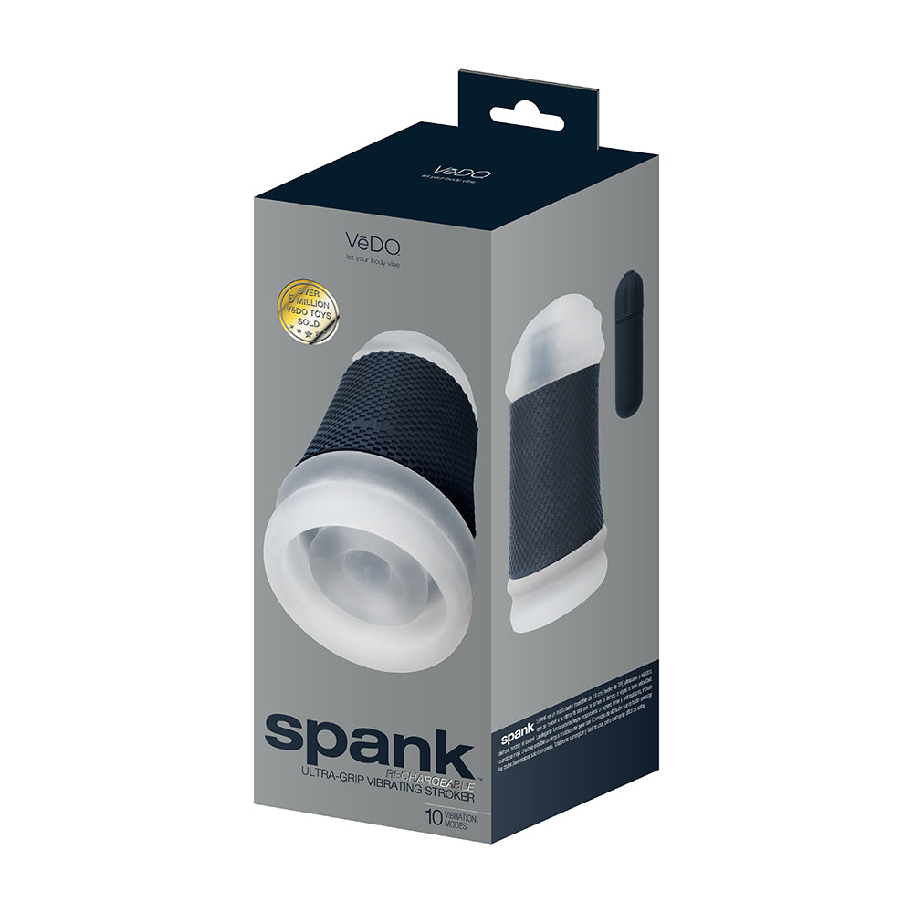 VEDO - SPANK RECHARGEABLE VIBRATING STROKER CLEAR