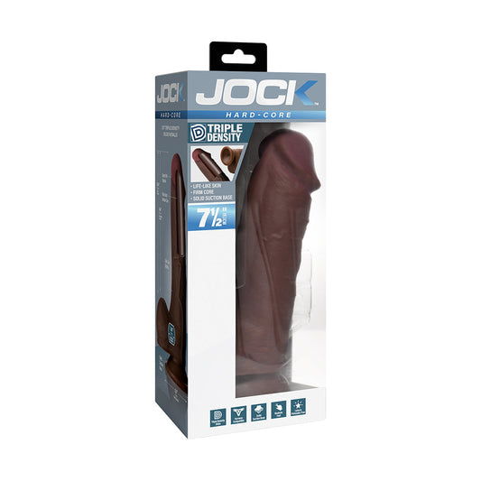 CURVE NOVELTIES - JOCK HARD-CORE 7.5 IN. TRIPLE DENSITY DILDO WITH BALLS DARK
