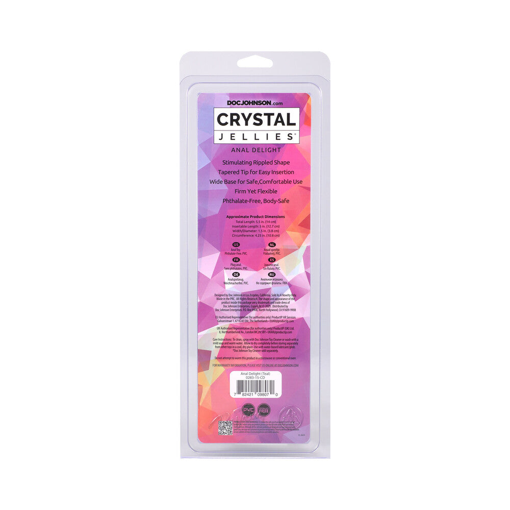 DOC JOHNSON - CRYSTAL JELLIES ANAL DELIGHT 5 IN. TEAL