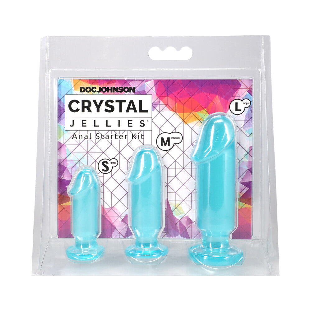 DOC JOHNSON - CRYSTAL JELLIES ANAL STARTER KIT TEAL