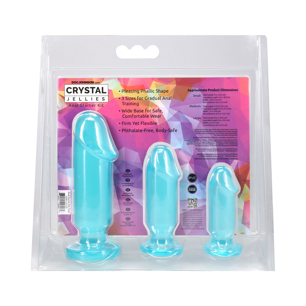 DOC JOHNSON - CRYSTAL JELLIES ANAL STARTER KIT TEAL