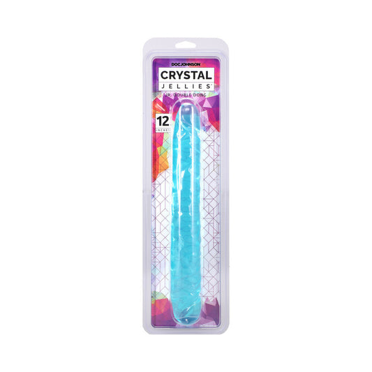 DOC JOHNSON - CRYSTAL JELLIES 12 IN. JR. DOUBLE DONG TEAL
