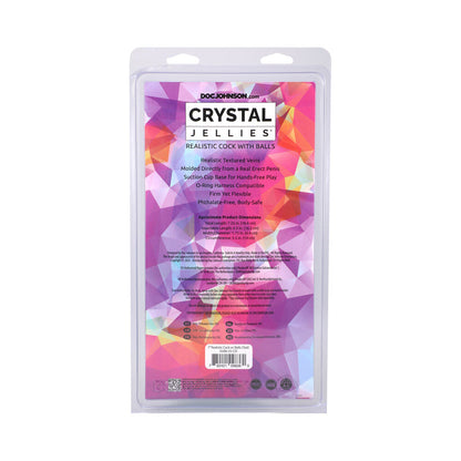 DOC JOHNSON - CRYSTAL JELLIES 7 IN. REALISTIC COCK WITH BALLS TEAL