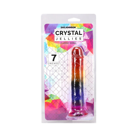DOC JOHNSON - CRYSTAL JELLIES 7 IN. DONG RAINBOW