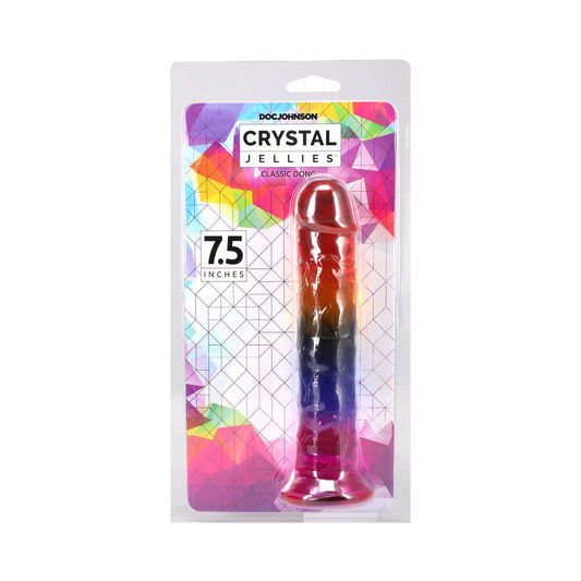 CRYSTAL JELLIES 7.5 IN. DONG RAINBOW