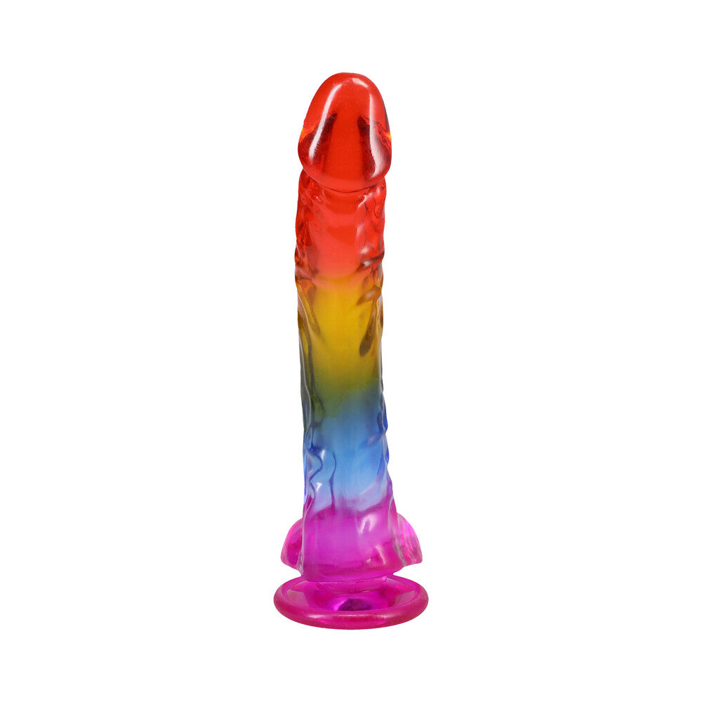DOC JOHNSON - CRYSTAL JELLIES 9.5 IN. REALISTIC COCK WITH BALLS RAINBOW