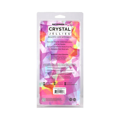 DOC JOHNSON - CRYSTAL JELLIES 9.5 IN. REALISTIC COCK WITH BALLS RAINBOW