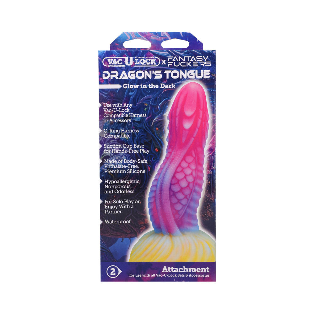 VAC-U-LOCK X FANTASY FUCKERS GLOW-IN-THE-DARK DRAGON''S TONGUE MULTI-COLOR