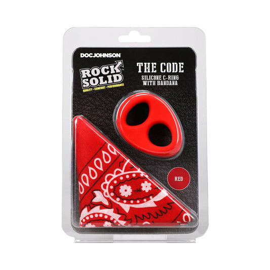 ROCK SOLID THE CODE SILICONE C-RING WITH BANDANA RED/BLACK
