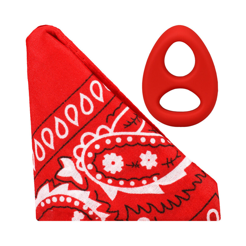 ROCK SOLID THE CODE SILICONE C-RING WITH BANDANA RED/BLACK