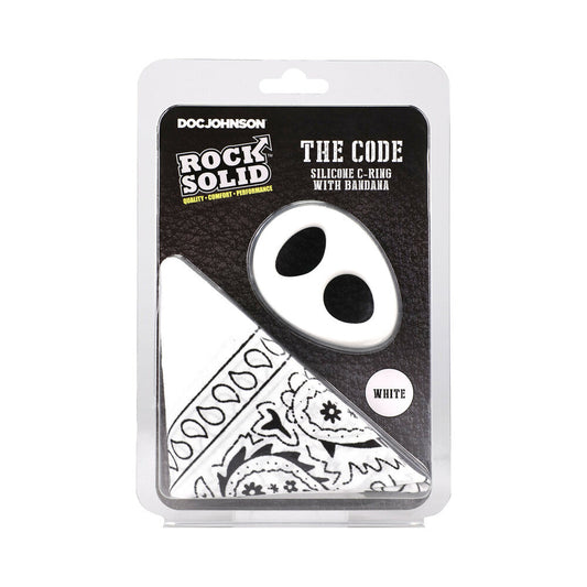 ROCK SOLID - THE CODE SILICONE C-RING WITH BANDANA WHITE/BLACK