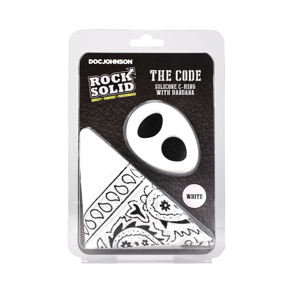 ROCK SOLID THE CODE SILICONE C-RING WITH BANDANA WHITE/BLACK