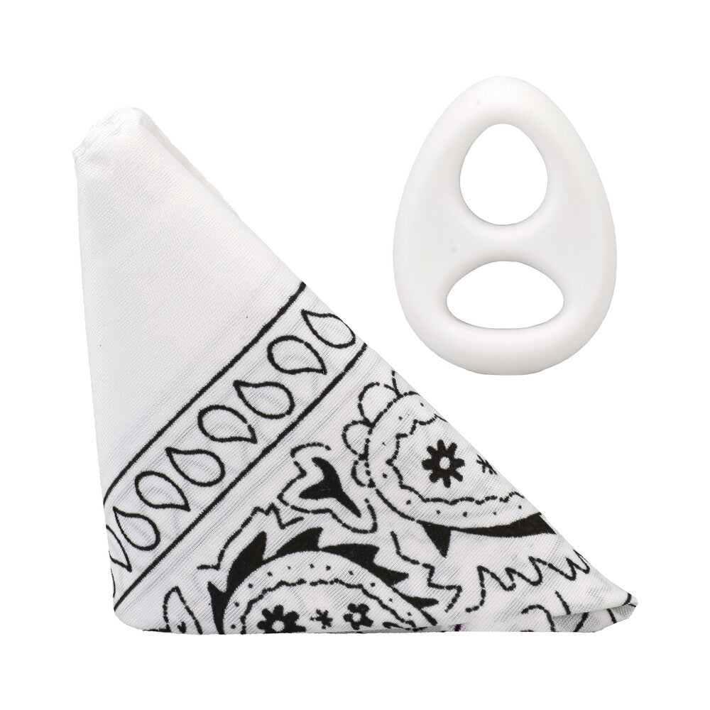 ROCK SOLID THE CODE SILICONE C-RING WITH BANDANA WHITE/BLACK