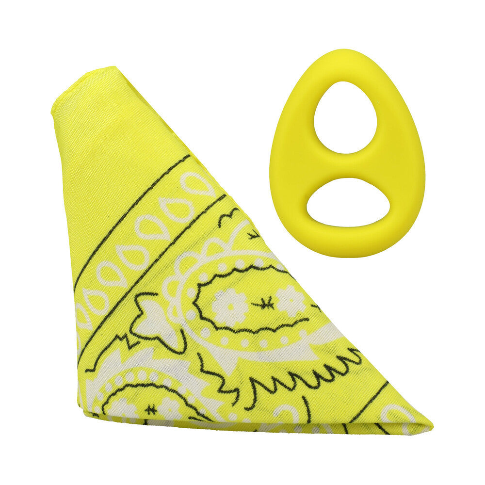 ROCK SOLID THE CODE SILICONE C-RING WITH BANDANA YELLOW/BLACK