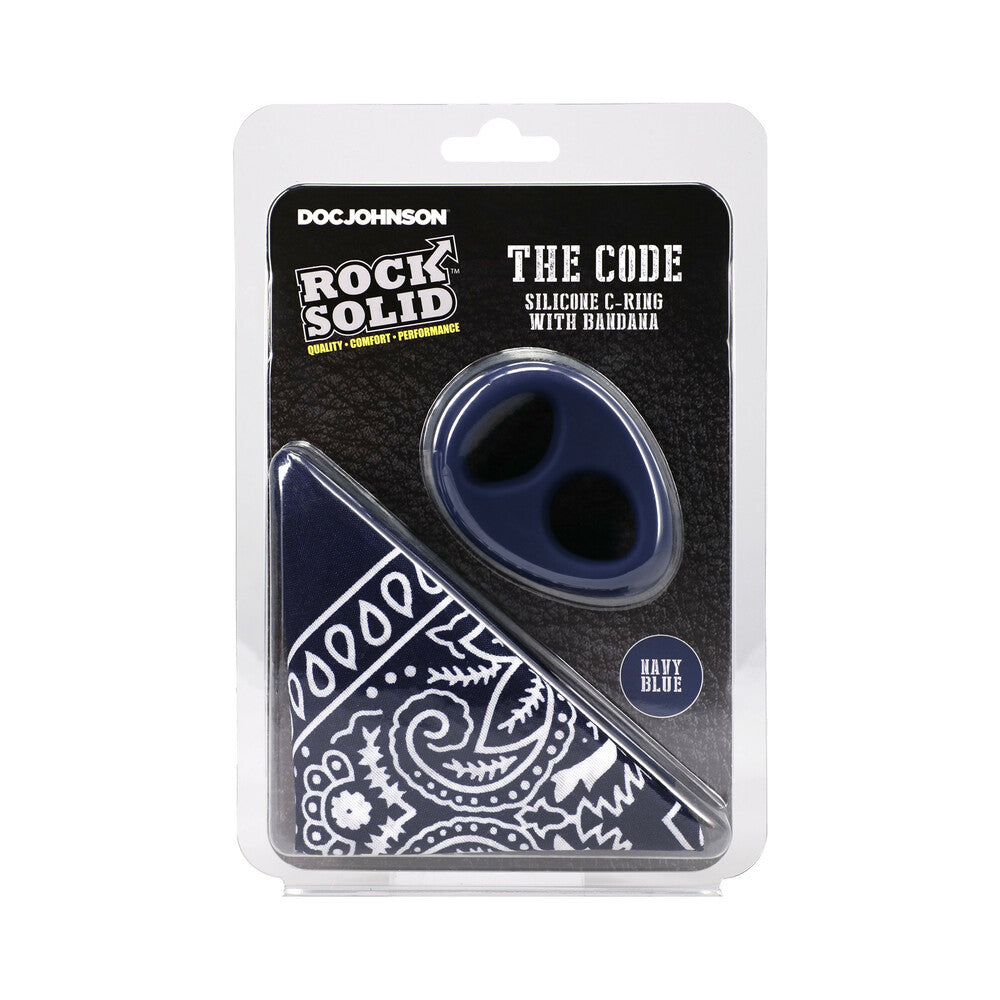 THE CODE SILICONE C-RING WITH BANDANA NAVY BLUE/BLACK