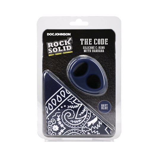 THE CODE SILICONE C-RING WITH BANDANA NAVY BLUE/BLACK