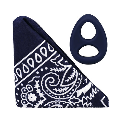 THE CODE SILICONE C-RING WITH BANDANA NAVY BLUE/BLACK