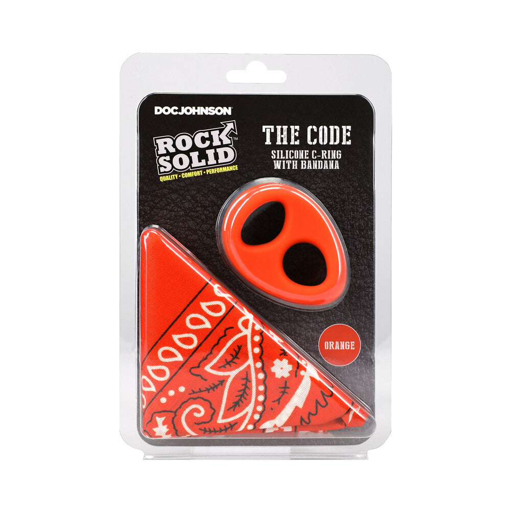 ROCK SOLID - THE CODE SILICONE C-RING WITH BANDANA ORANGE/BLACK