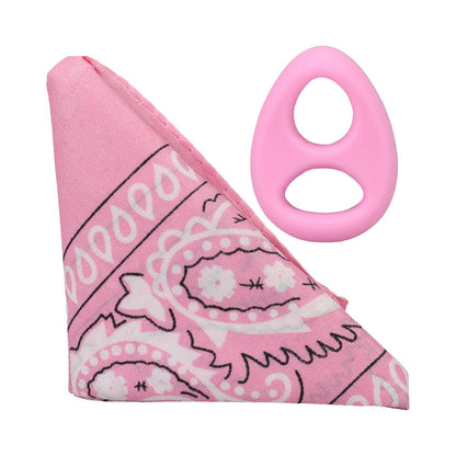 ROCK SOLID THE CODE SILICONE C-RING WITH BANDANA LIGHT PINK/BLACK