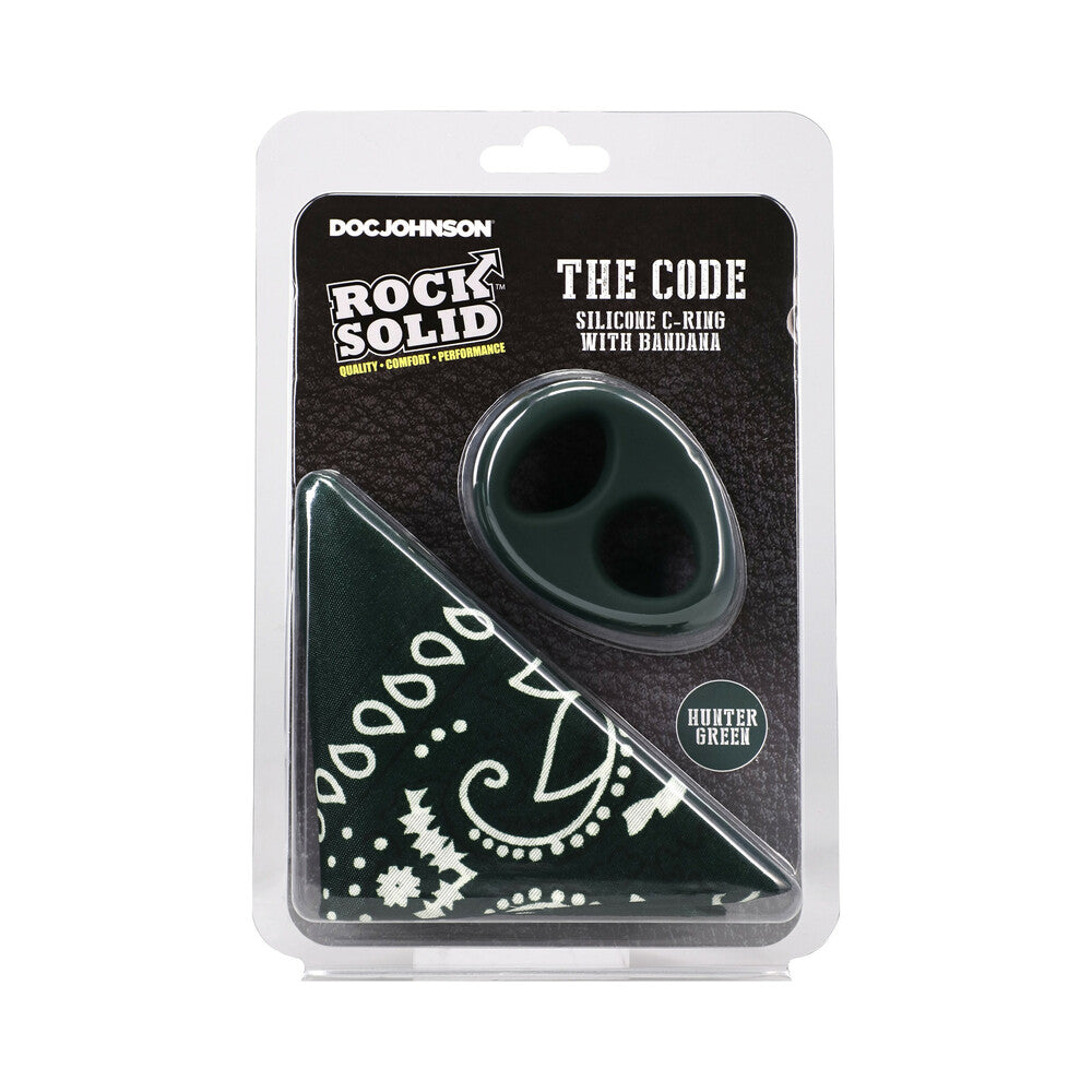 ROCK SOLID THE CODE SILICONE C-RING WITH BANDANA HUNTER GREEN/BLACK