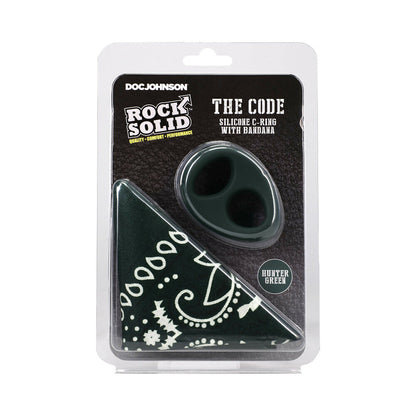 ROCK SOLID THE CODE SILICONE C-RING WITH BANDANA HUNTER GREEN/BLACK