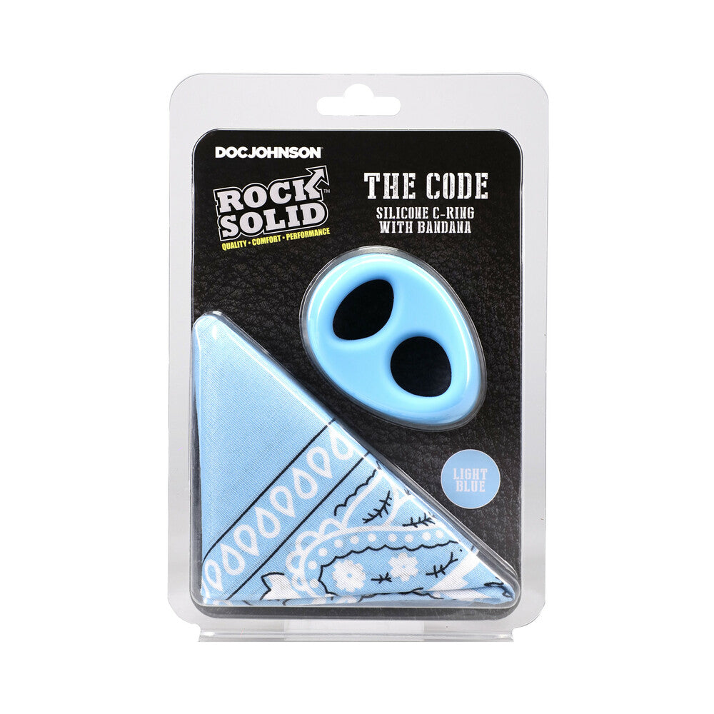 ROCK SOLID THE CODE SILICONE C-RING WITH BANDANA LIGHT BLUE/BLACK