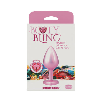 DOC JOHNSON - BOOTY BLING HEART DIAMOND JEWELED PLUG MEDIUM