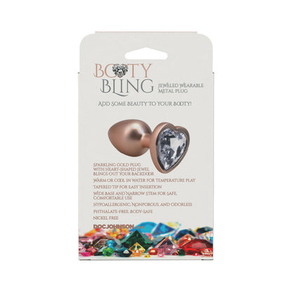 DOC JOHNSON - BOOTY BLING HEART DIAMOND JEWELED PLUG SMALL