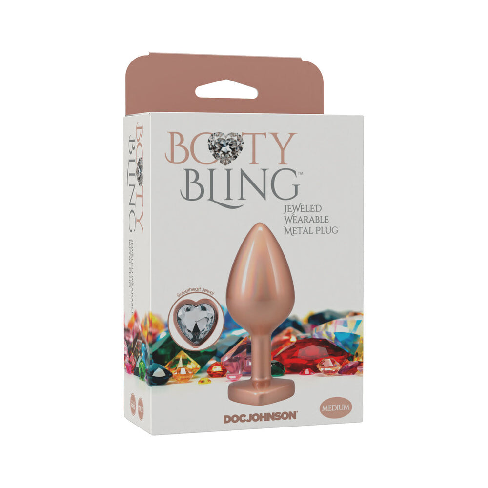 DOC JOHNSON - BOOTY BLING HEART DIAMOND JEWELED PLUG MEDIUM