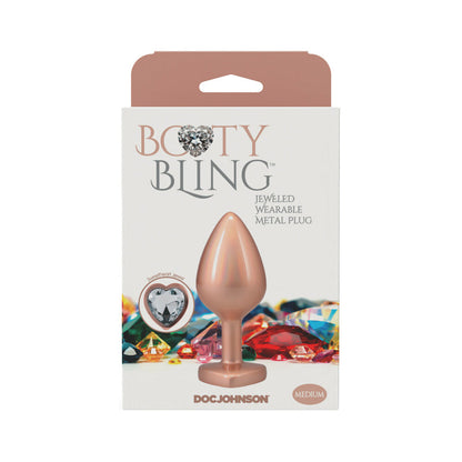 DOC JOHNSON - BOOTY BLING HEART DIAMOND JEWELED PLUG MEDIUM