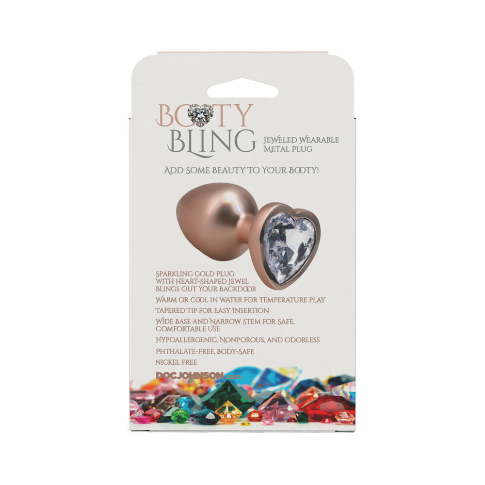 DOC JOHNSON - BOOTY BLING HEART DIAMOND JEWELED PLUG MEDIUM