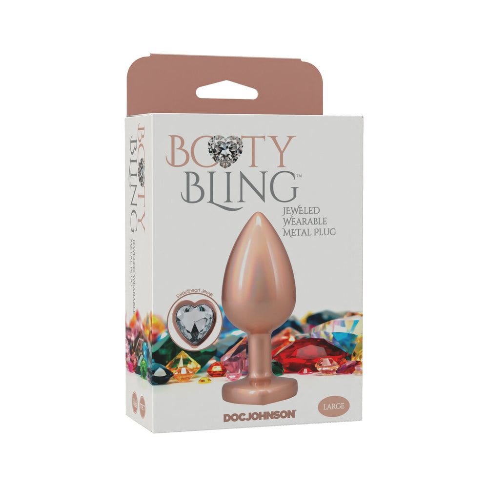 DOC JOHNSON - BOOTY BLING HEART DIAMOND JEWELED PLUG LARGE