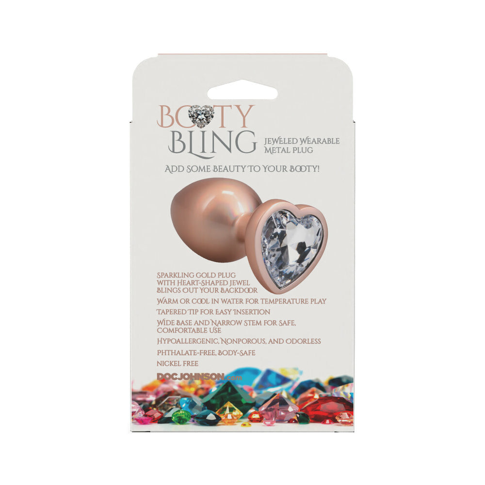 DOC JOHNSON - BOOTY BLING HEART DIAMOND JEWELED PLUG LARGE