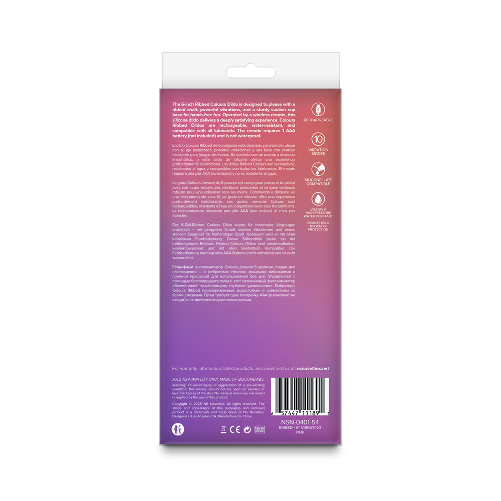 NS NOVELTIES - COLOURS RIBBED VIBRATING 6IN