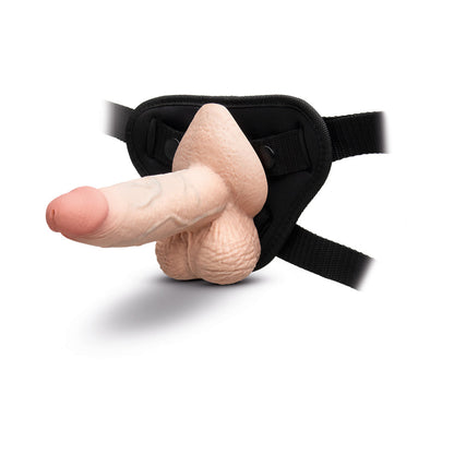 B-VIBE - SLIPSKIN REALISTIC SILICONE DILDO 6 IN. GIRTHY CREAM