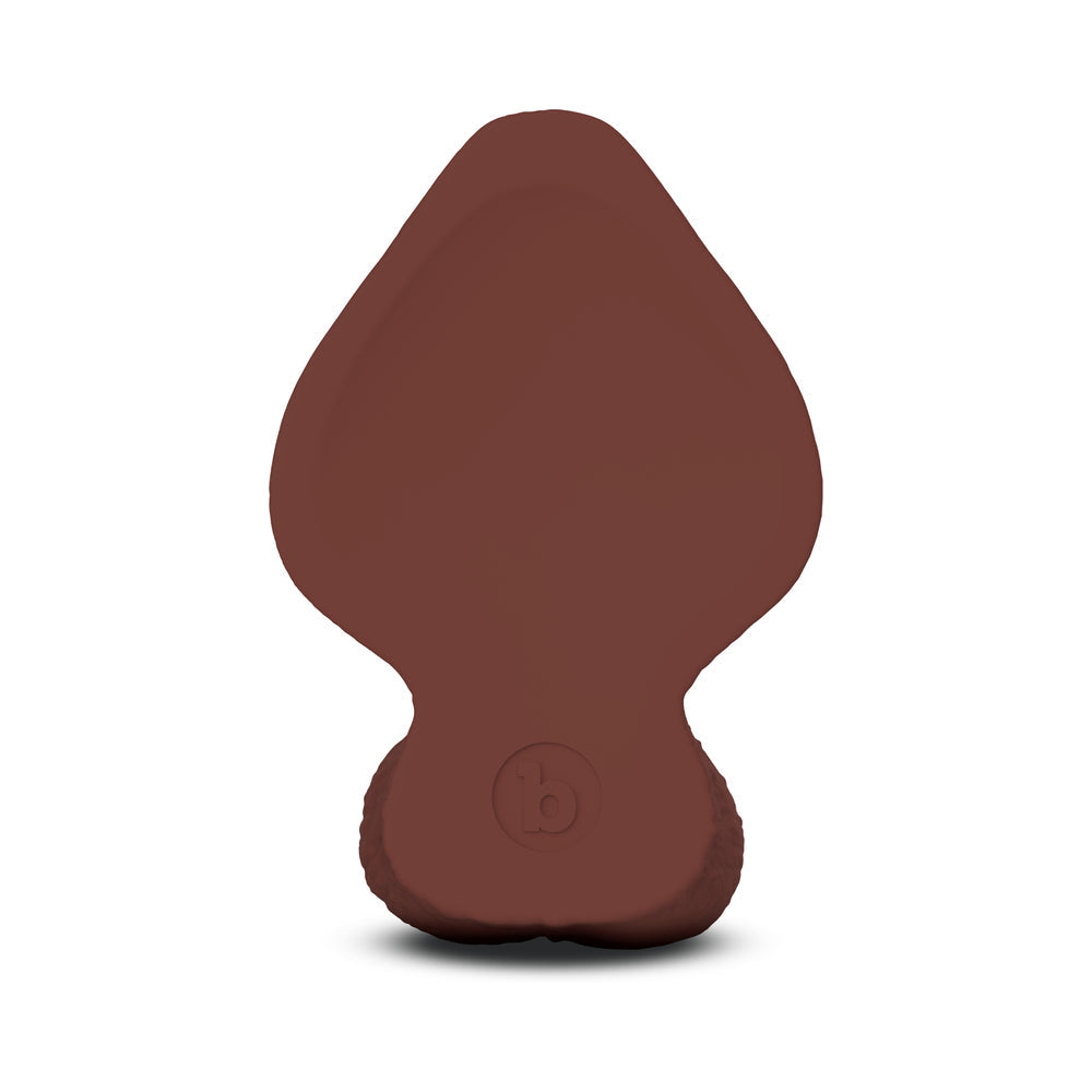 B-VIBE - SLIPSKIN REALISTIC SILICONE DILDO 6 IN. GIRTHY BROWN