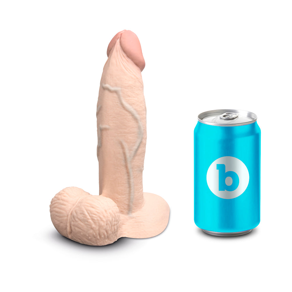 B-VIBE - SLIPSKIN REALISTIC SILICONE DILDO 7 IN. GIRTHY CREAM