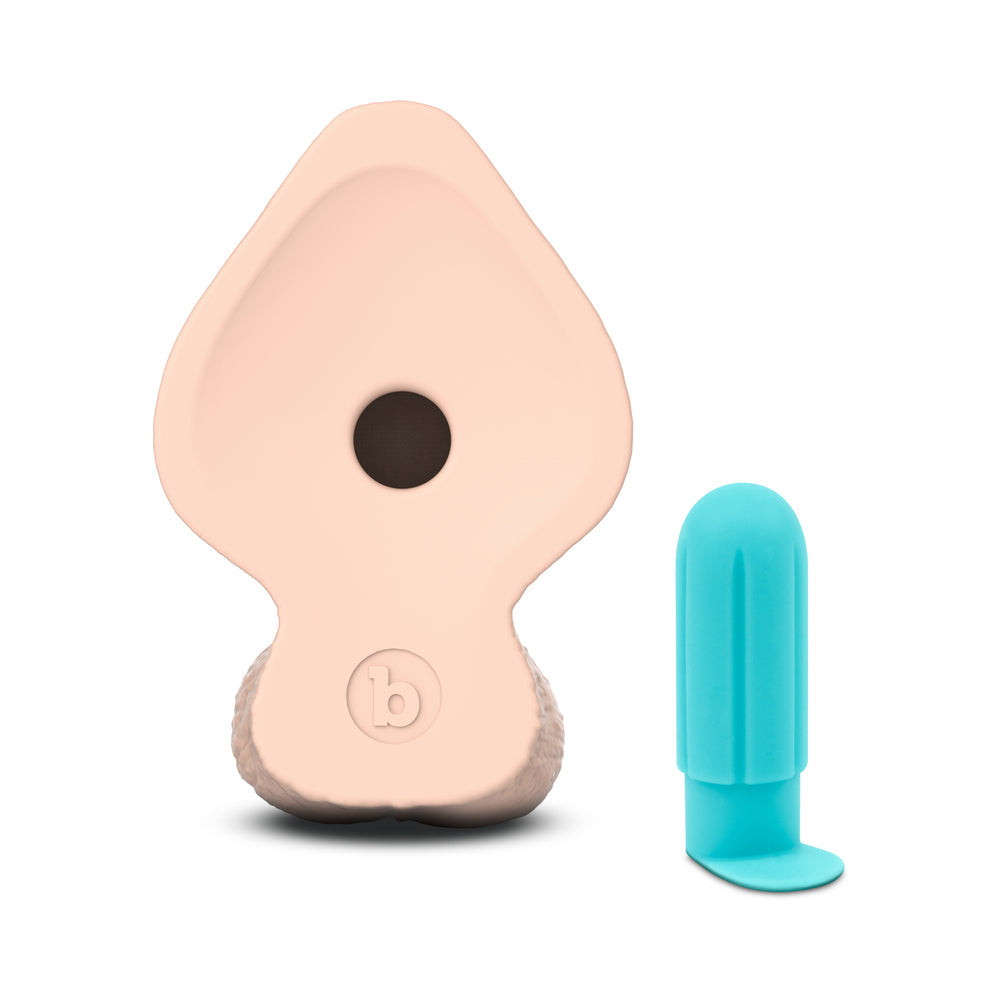 B-VIBE - SLIPSKIN REALISTIC SILICONE DILDO 8 IN. GIRTHY CREAM
