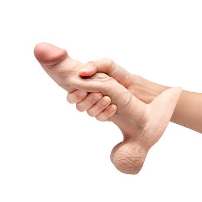 B-VIBE - SLIPSKIN REALISTIC SILICONE DILDO 8 IN. GIRTHY CREAM