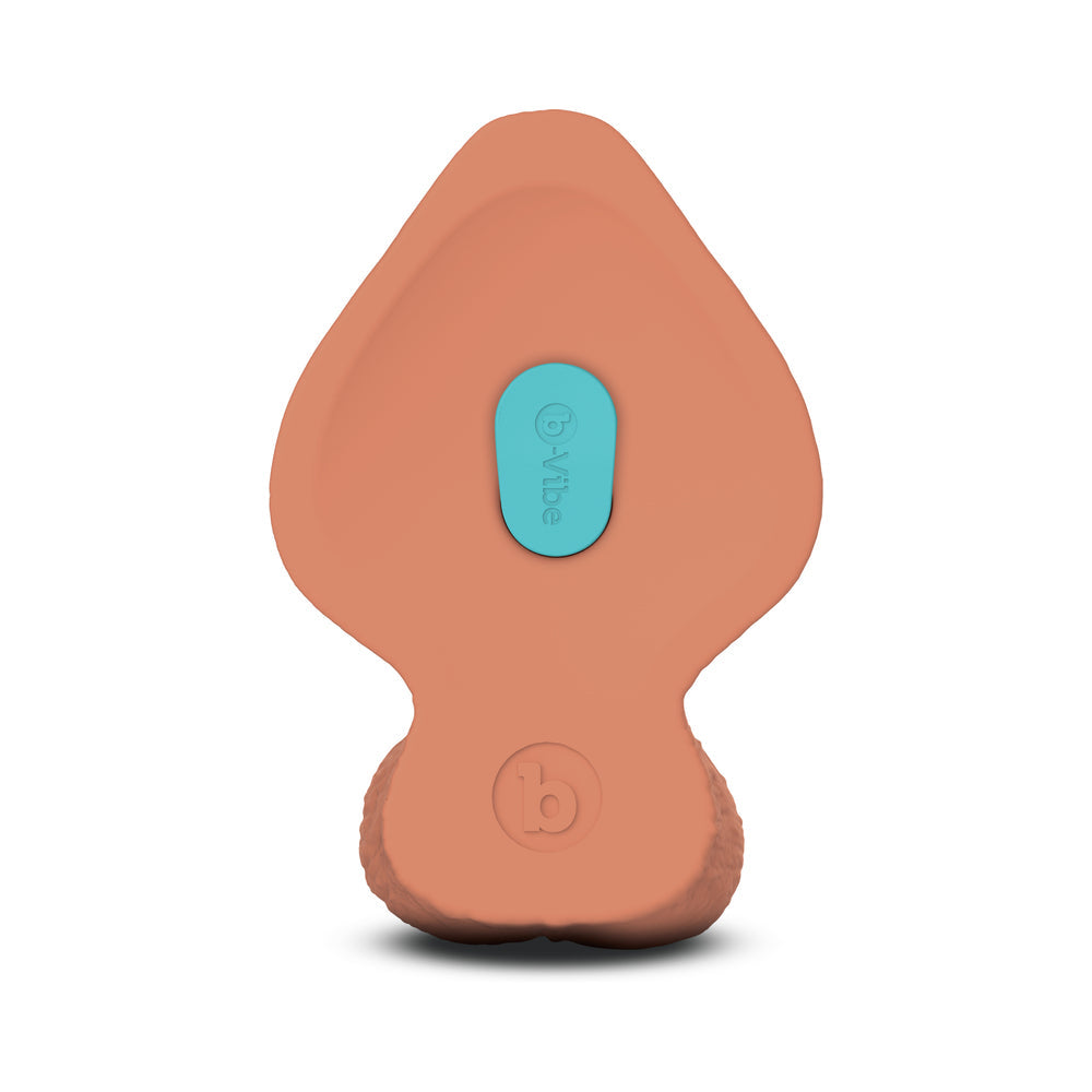 B-VIBE - SLIPSKIN REALISTIC SILICONE DILDO 8 IN. GIRTHY MOCHA