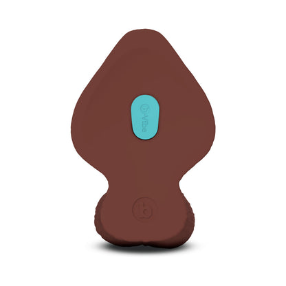B-VIBE - DILDO DE SILICONA REALISTA CON TEXTURA DE PIEL DE 9 PULGADAS DE ANCHO COLOR MARRÓN
