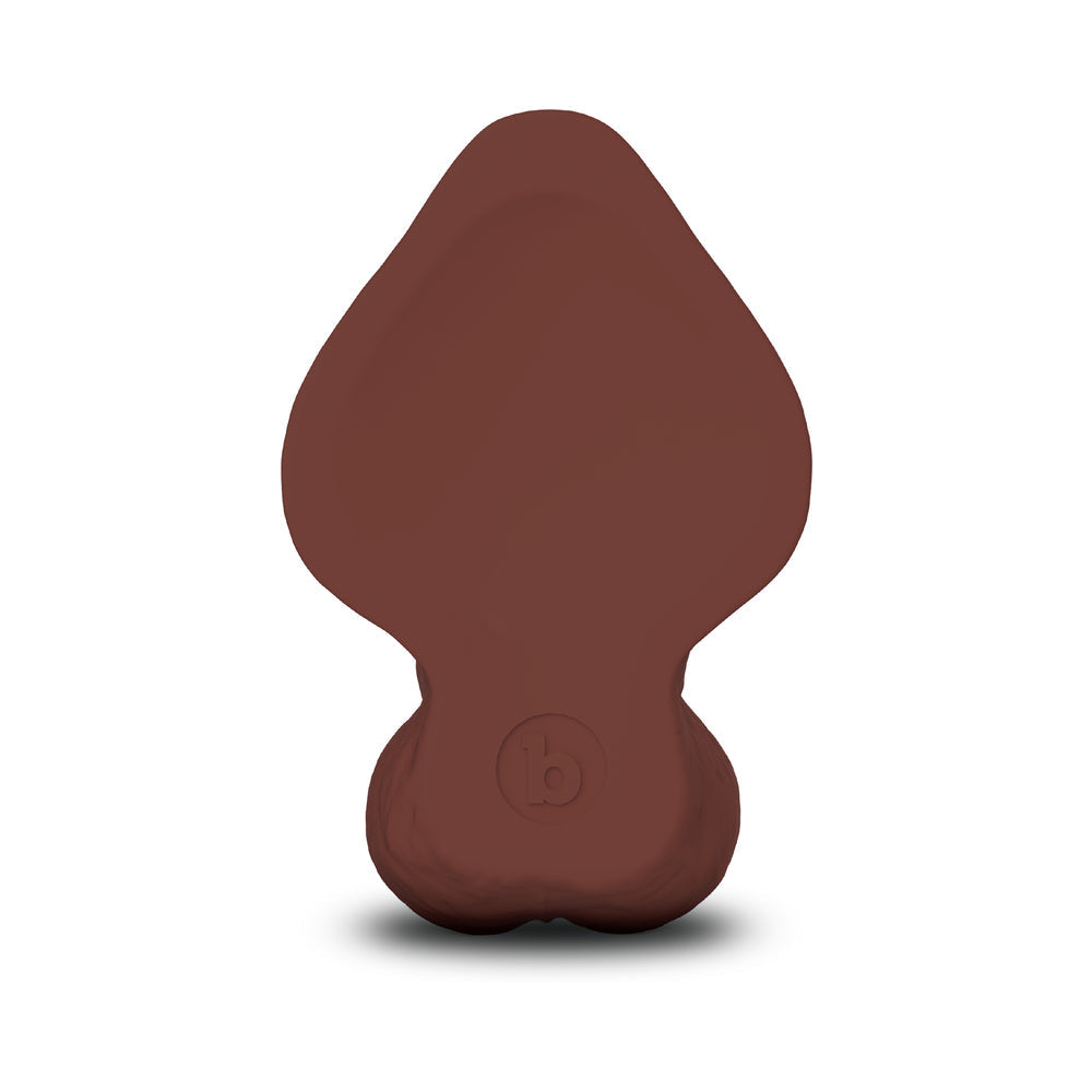 B-VIBE SLIPSKIN REALISTIC SILICONE DILDO 6.5 IN. CURVED BROWN