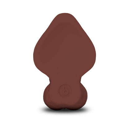 B-VIBE SLIPSKIN REALISTIC SILICONE DILDO 6.5 IN. CURVED BROWN