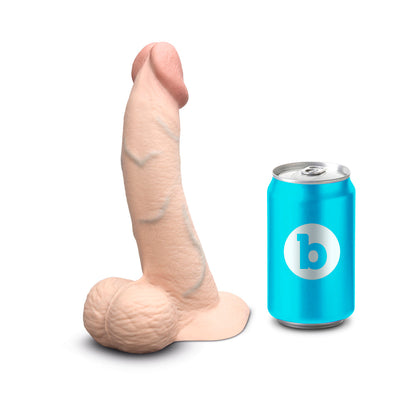B-VIBE - SLIPSKIN REALISTIC SILICONE DILDO 8 IN. CURVED CREAM