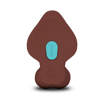 B-VIBE SLIPSKIN REALISTIC SILICONE DILDO 9 IN. CURVED BROWN