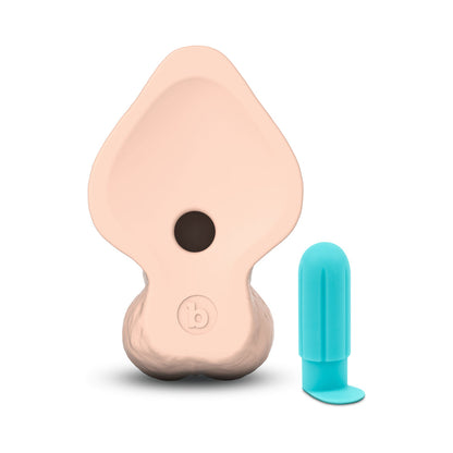 B-VIBE - SLIPSKIN REALISTIC SILICONE DILDO 10 IN. CURVED CREAM