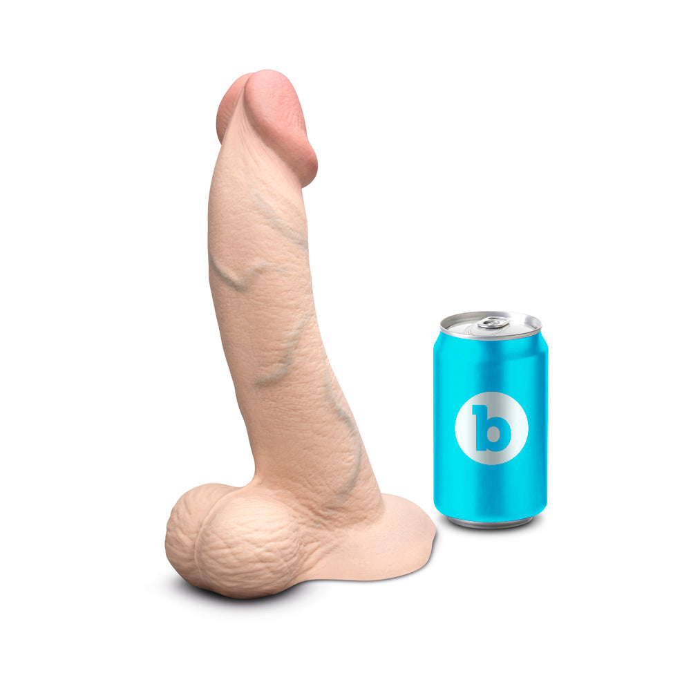 B-VIBE - SLIPSKIN REALISTIC SILICONE DILDO 10 IN. CURVED CREAM