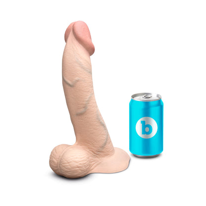 B-VIBE - SLIPSKIN REALISTIC SILICONE DILDO 10 IN. CURVED CREAM
